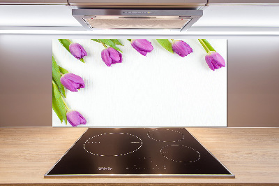 Kitchen splashback Violet tulips