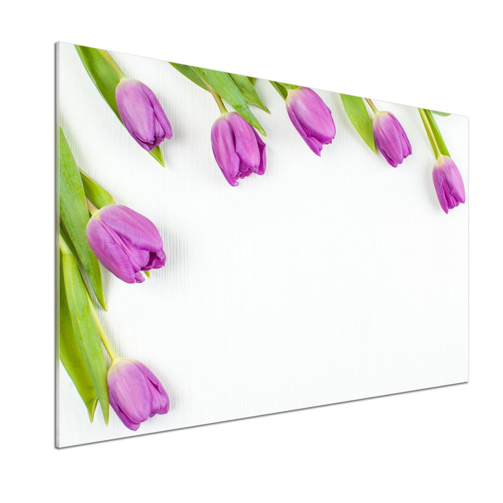 Kitchen splashback Violet tulips