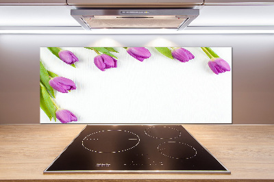 Kitchen splashback Violet tulips