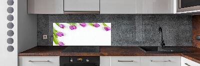 Kitchen splashback Violet tulips