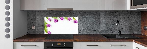 Kitchen splashback Violet tulips