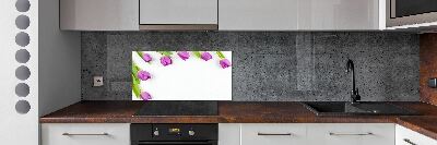 Kitchen splashback Violet tulips