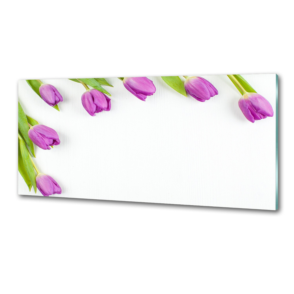 Kitchen splashback Violet tulips