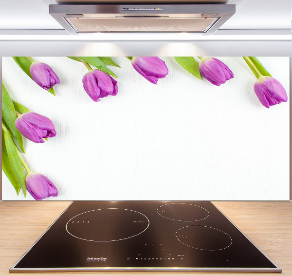 Kitchen splashback Violet tulips