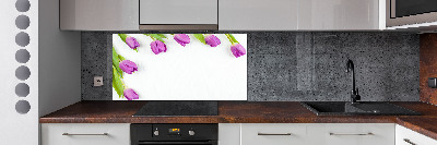 Kitchen splashback Violet tulips