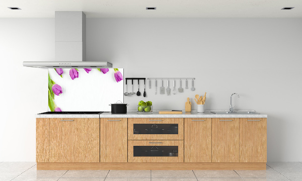 Kitchen splashback Violet tulips