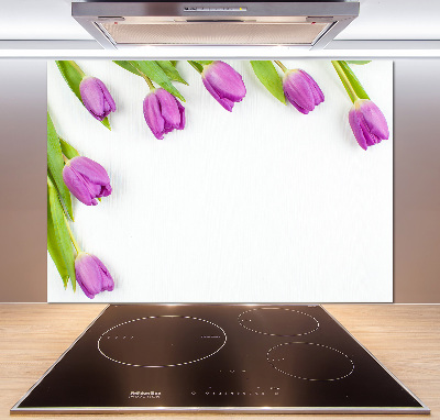 Kitchen splashback Violet tulips