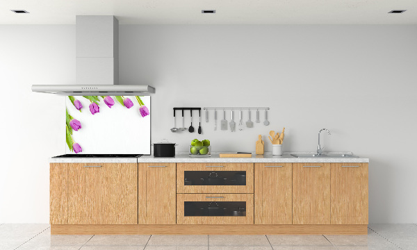 Kitchen splashback Violet tulips