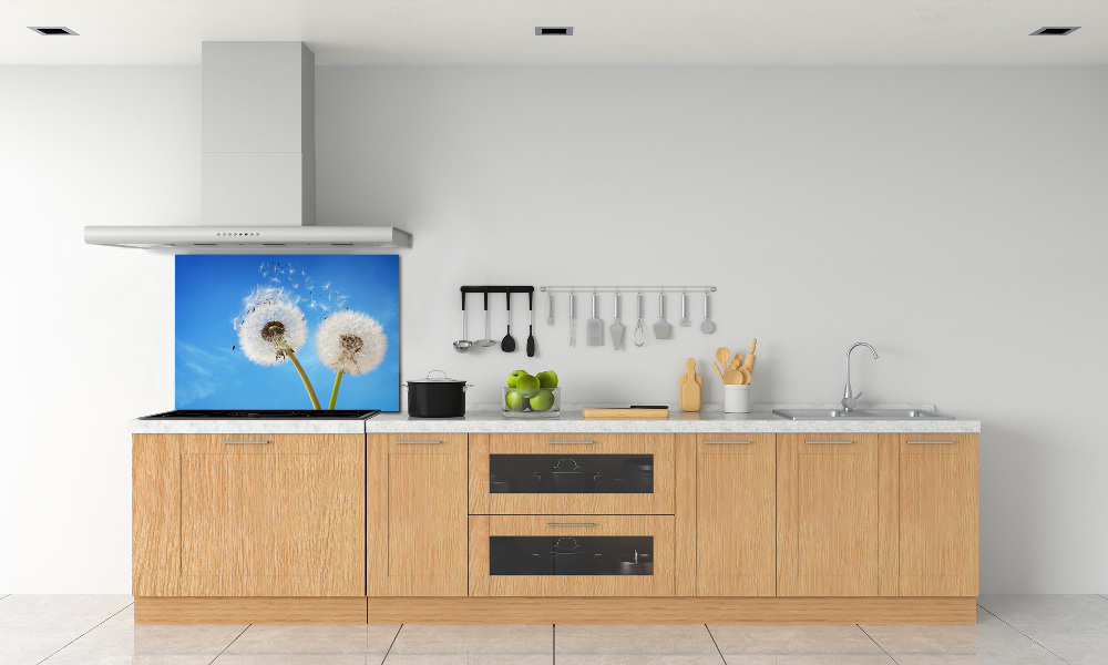 Kitchen splashback dandelions