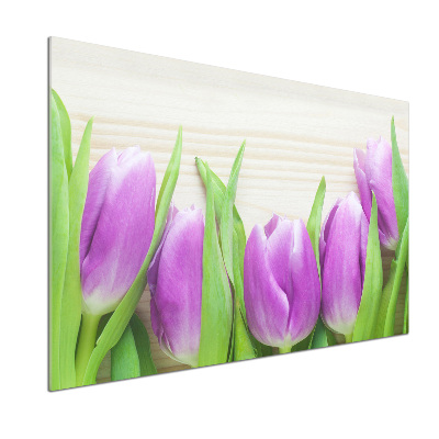 Kitchen splashback Violet tulips