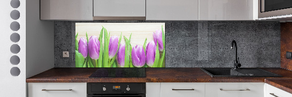 Kitchen splashback Violet tulips