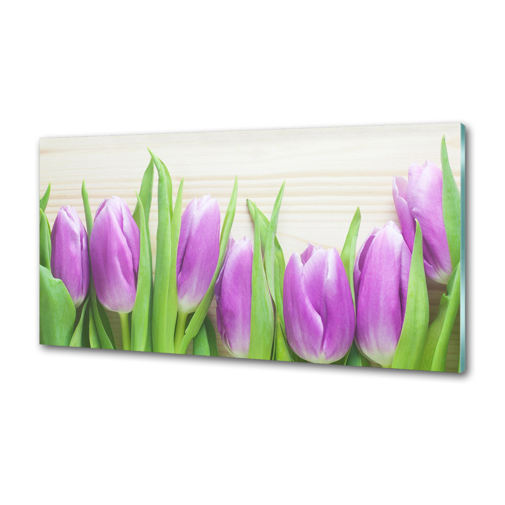 Kitchen splashback Violet tulips