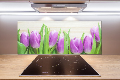 Kitchen splashback Violet tulips