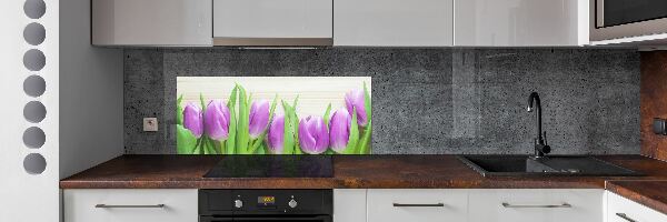 Kitchen splashback Violet tulips