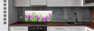 Kitchen splashback Violet tulips