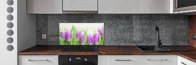 Kitchen splashback Violet tulips