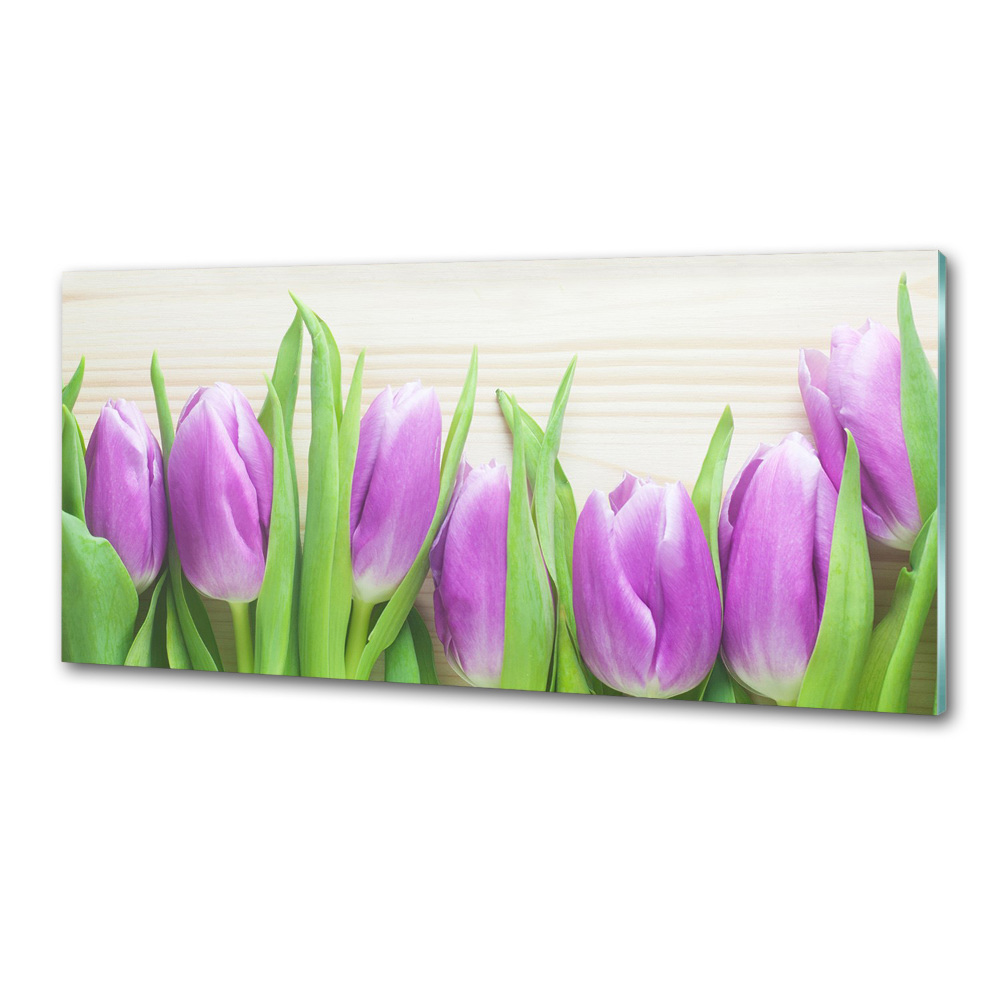 Kitchen splashback Violet tulips