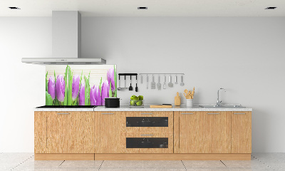 Kitchen splashback Violet tulips