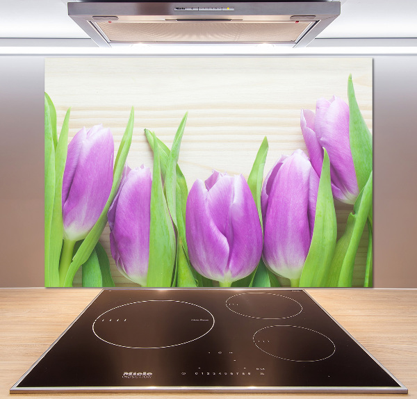 Kitchen splashback Violet tulips