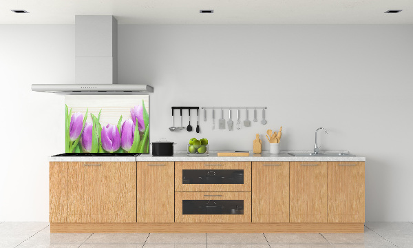 Kitchen splashback Violet tulips