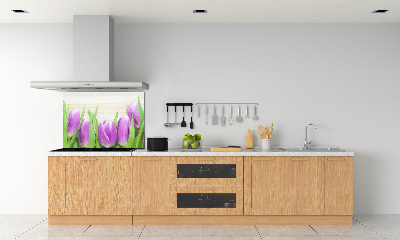 Kitchen splashback Violet tulips