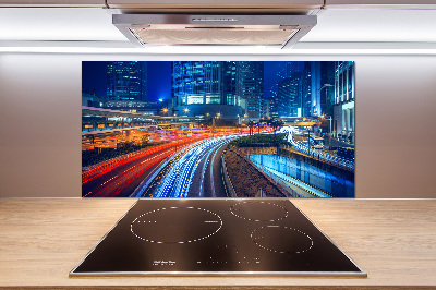 Cooker splashback Hong Kong at night