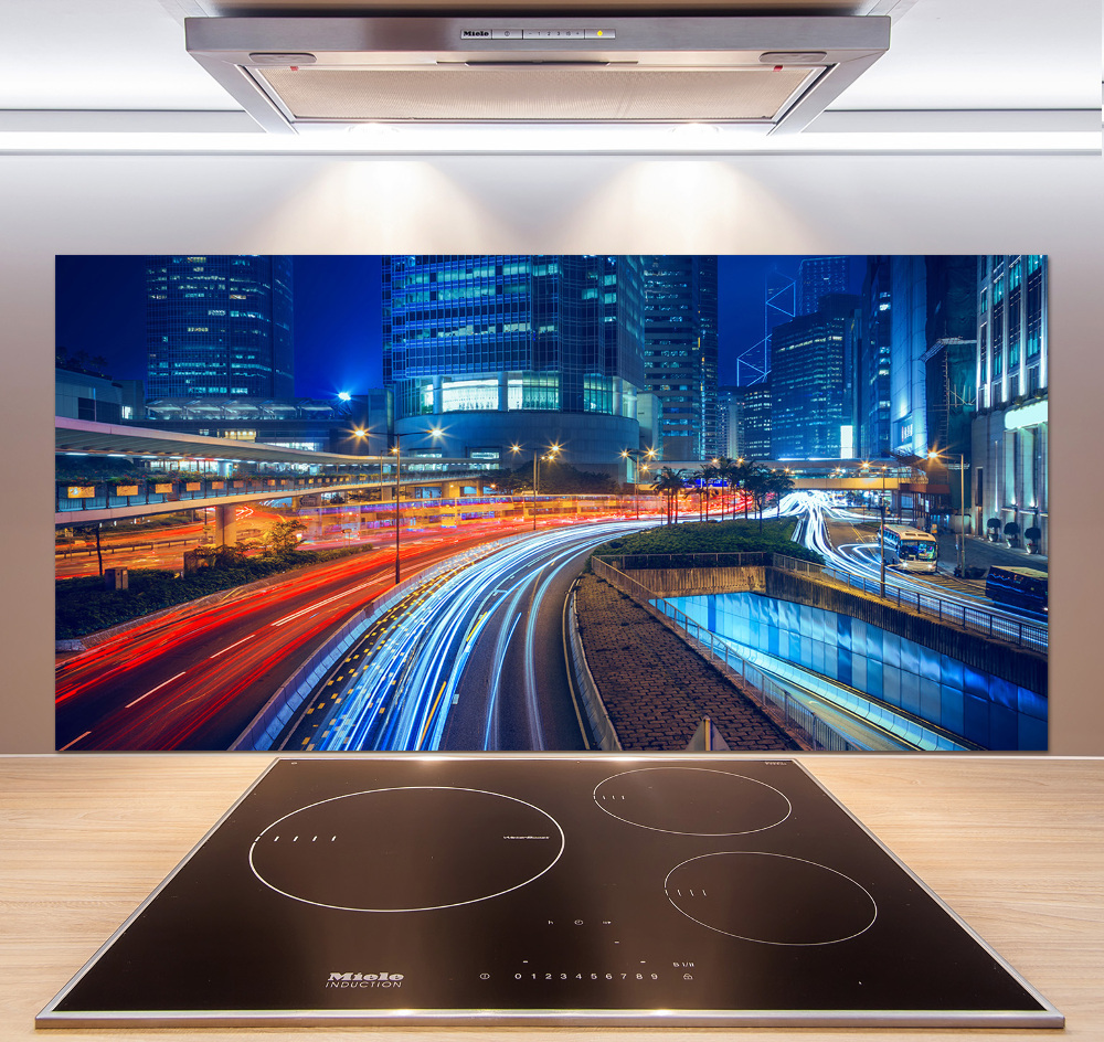 Cooker splashback Hong Kong at night