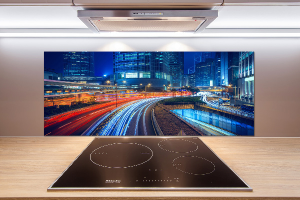 Cooker splashback Hong Kong at night