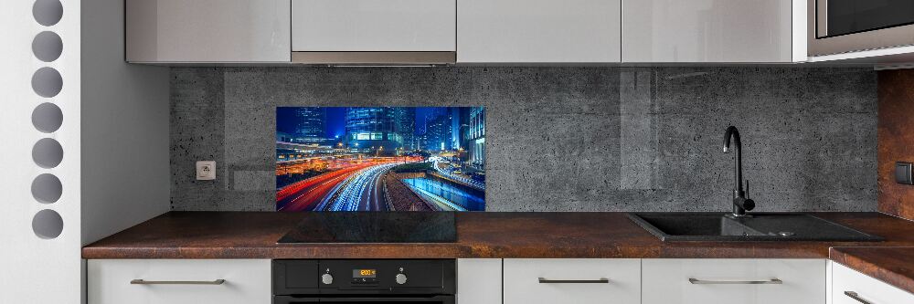 Cooker splashback Hong Kong at night