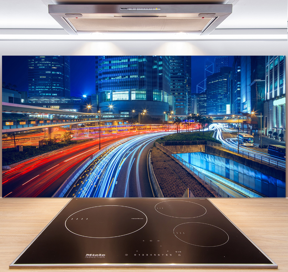 Cooker splashback Hong Kong at night