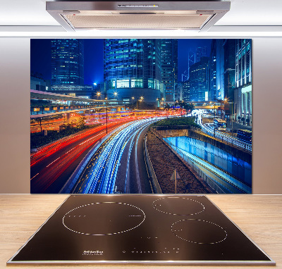 Cooker splashback Hong Kong at night