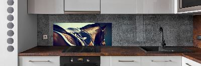 Cooker splashback Saddle with stirrups