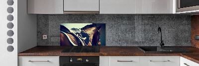 Cooker splashback Saddle with stirrups