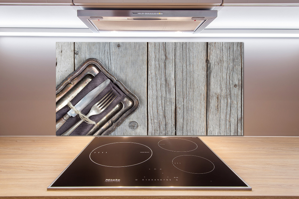 Cooker splashback Cutlery on boards