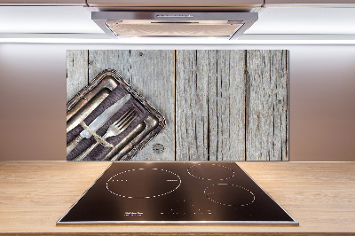 Cooker splashback Cutlery on boards