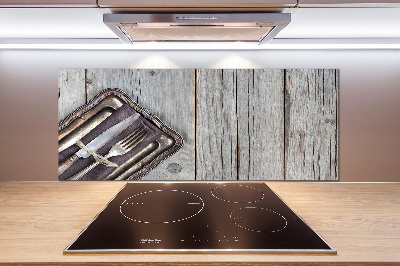 Cooker splashback Cutlery on boards