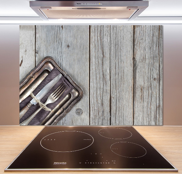 Cooker splashback Cutlery on boards