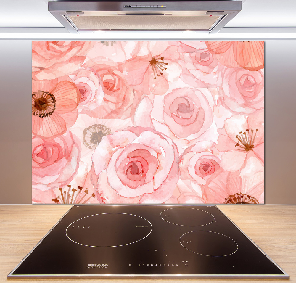 Cooker splashback Floral pattern