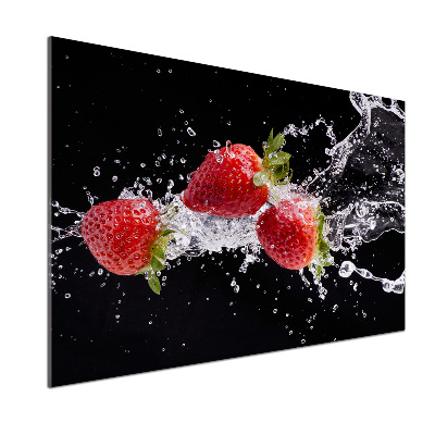 Cooker splashback Strawberries and water