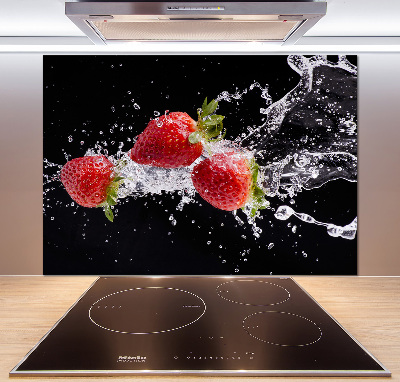 Cooker splashback Strawberries and water