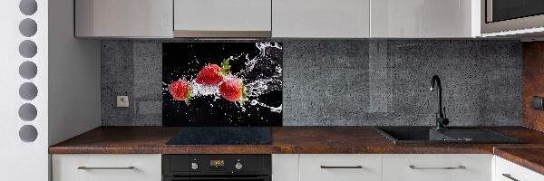 Cooker splashback Strawberries and water