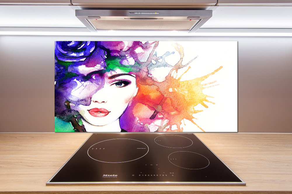 Cooker splashback Portrait of a woman