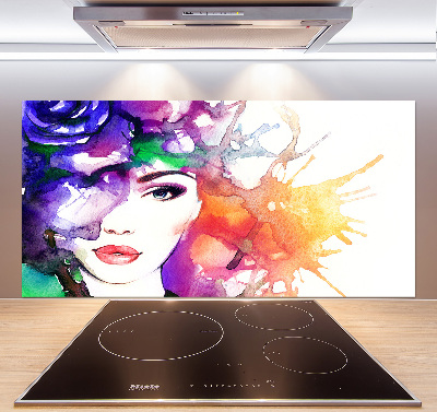 Cooker splashback Portrait of a woman