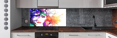 Cooker splashback Portrait of a woman