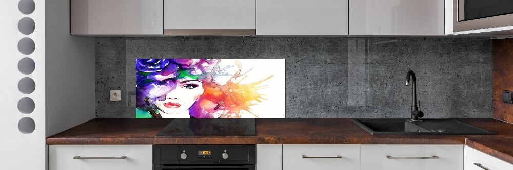 Cooker splashback Portrait of a woman