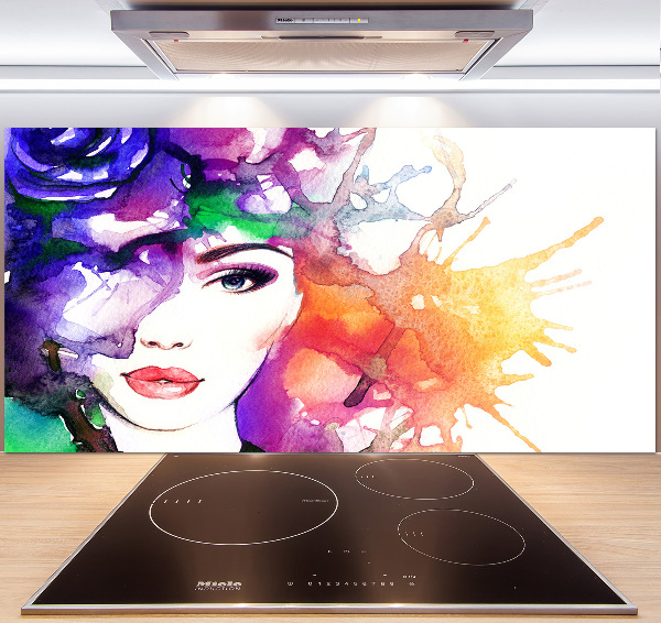 Cooker splashback Portrait of a woman