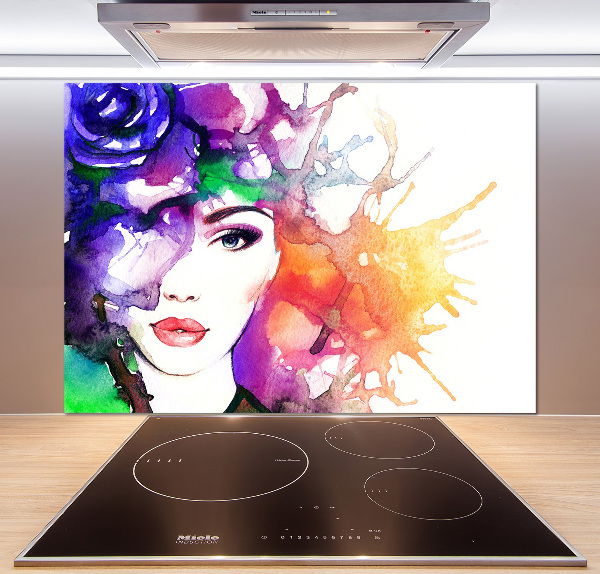 Cooker splashback Portrait of a woman