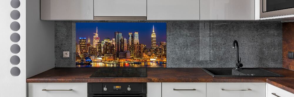 Kitchen splashback panel Manhattan at night