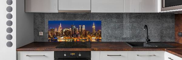 Kitchen splashback panel Manhattan at night