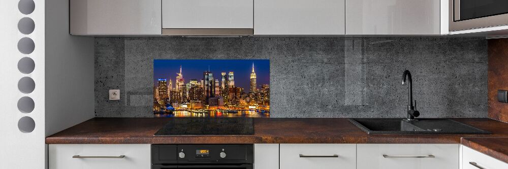 Kitchen splashback panel Manhattan at night